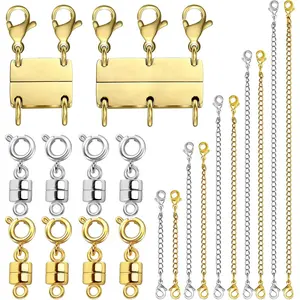 Multi Necklace Layering Clasp and Chain Extender and   Clasp Set,  and  Multiple Styles Necklace Extenders for Women