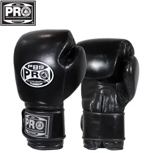 ProBoxing Leather Boxing Gloves – (Black) – Training Boxing Gloves for Boxing, MMA, Muay Thai & Sparring – Durable Genuine Leather, Wrist Support, Impact Protection