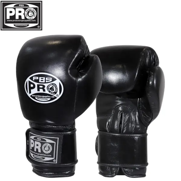 ProBoxing Leather Boxing Gloves – (Black) – Training Boxing Gloves for Boxing, MMA, Muay Thai & Sparring – Durable Genuine Leather, Wrist Support, Impact Protection