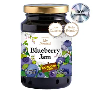 My Normal Low Calorie Blueberry Jam - Official Product Canadian Blueberry 55% Fruit Jelly with Allulose, Zero Sugar Jam - Only 4 Ingredients, No Artificial Additives (320g, 11.28 oz) Juicy Citric Acid