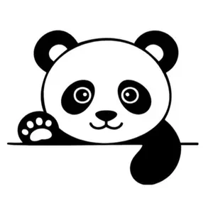 Peek A Boo Panda Car Decal