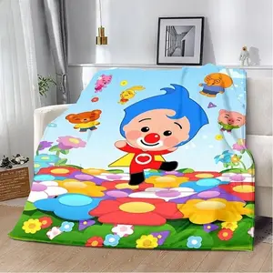 Plims Plims Cartoon Anime Printed Blanket - Picnic Warm Soft Comfortable for Home Travel Birthday Halloween Christmas Gift