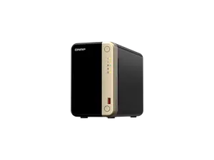 QNAP TS-264 2-Bay High-Performance Desktop NAS. Intel 4C/4T Processor, burst up to 2.9GHz with 8GB DDR4 RAM On-Board, 2 x 2.5GbE, 2 x M.2 2280 PCIe Gen 3 x1, 1 x PCIe Gen3 x2 slot for network/storage expansion.