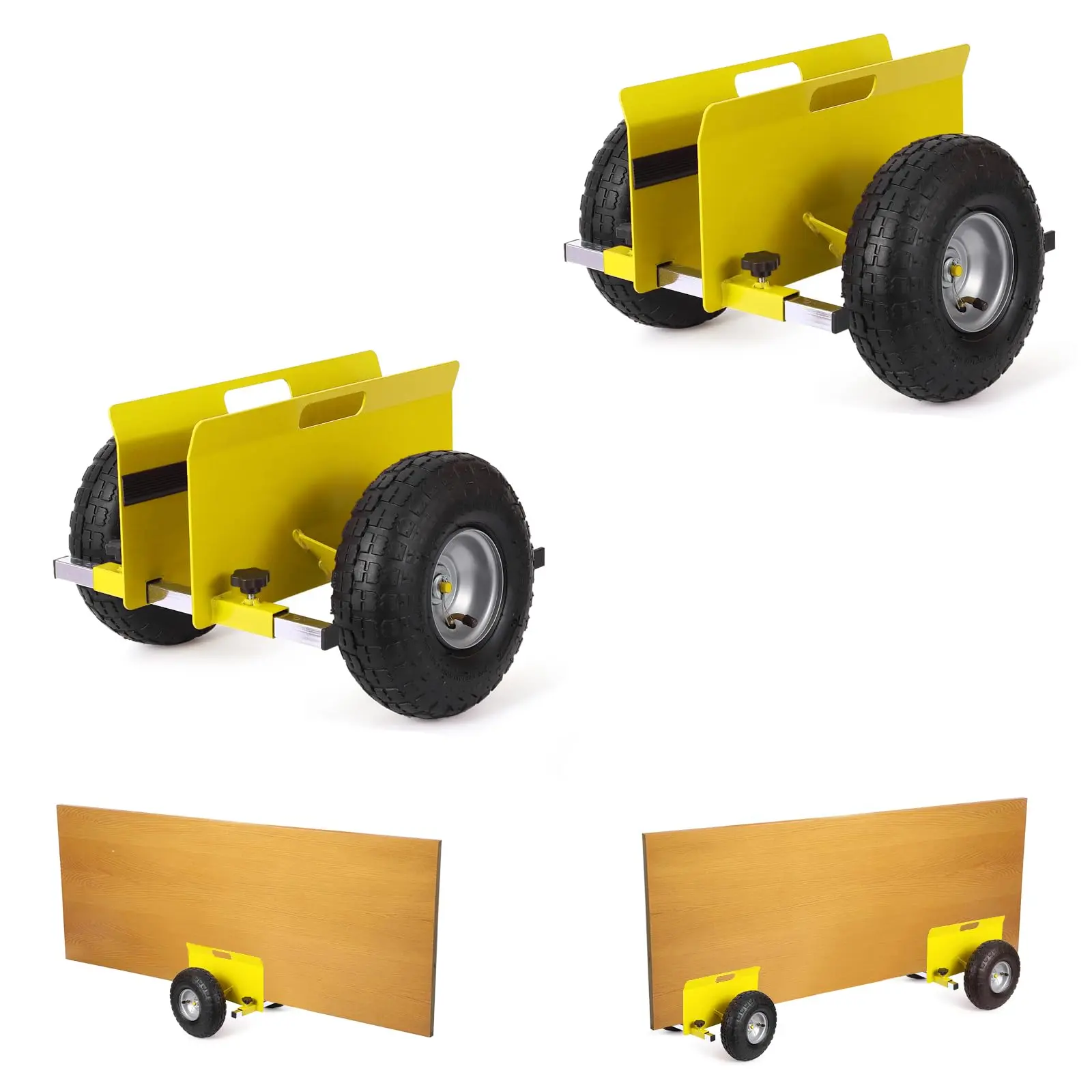 Garvee 600 lb Capacity Panel Dolly/Slab Dolly, Adjustable Clamp Panel Mover Cart - 10" Pneumatic Rubber Tires, All-Terrain - for Drywall, Plywood, Doors & Sheet Material