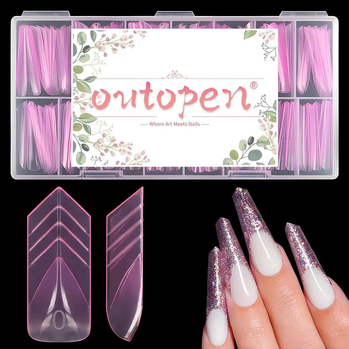 Long Deep V Tapered Nail Tips