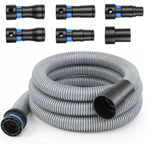 16 FT Durable Dust Collection Hose Kit - Universal Fit for  & Shop Vacuums, 6- Expanded Multi-Brand Adapter Set for Woodworking Power Tools/Sander, 2-1/8" Standard Connection