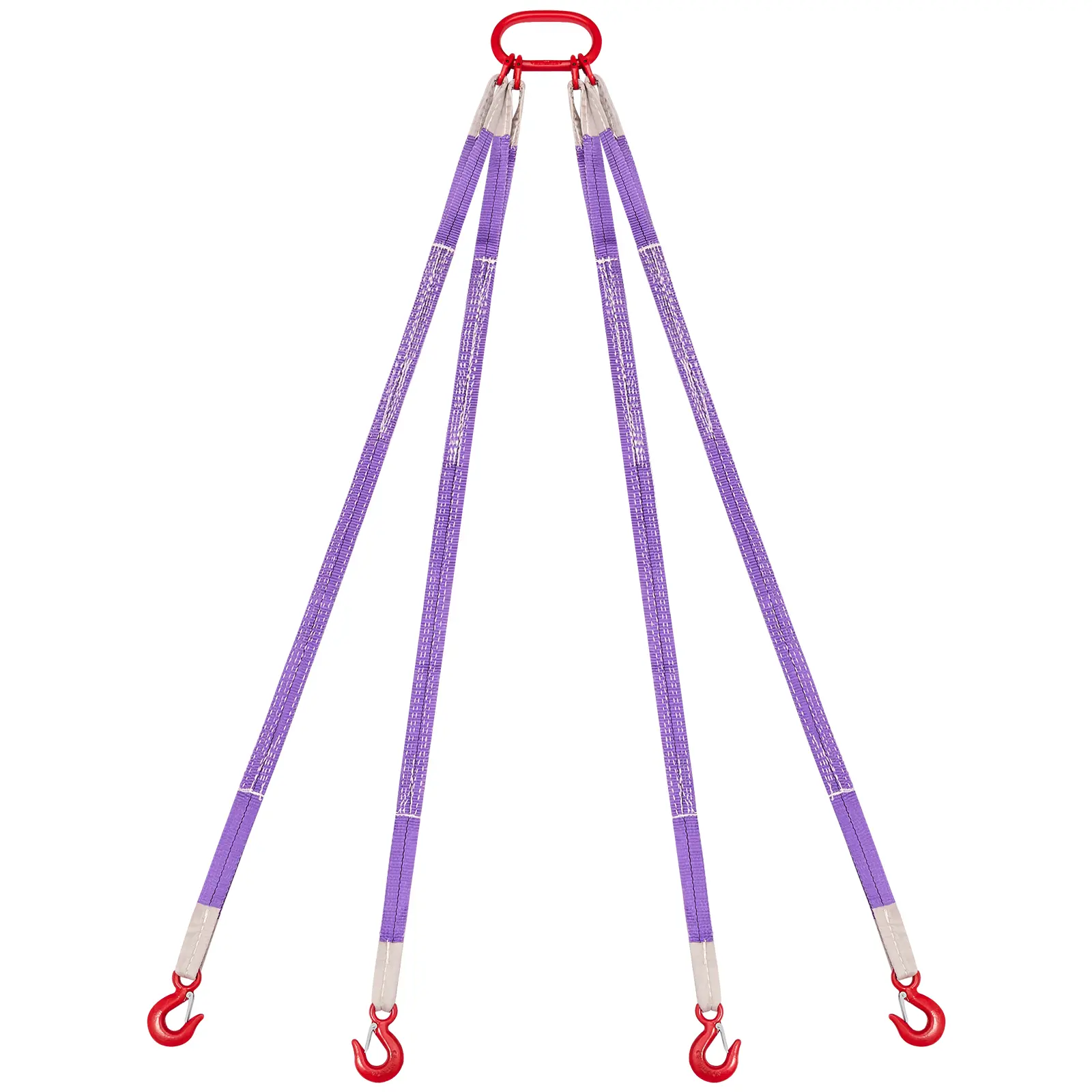 【summerfinds】VEVOR Lifting Sling Straps, Four Leg Polyester Bridle Sling with Hooks, 6600LB Capacity, 5Ft Heavy Duty Rigging Strap, Thickened & Wear-Resistant Webbing Slings for Engines Cranes Hoists Truck