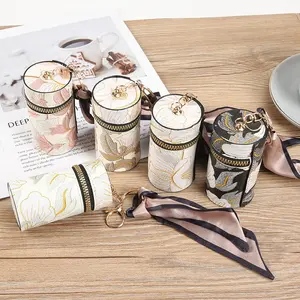 Luxury Leather Lipstick Makeup Bag, Mini Lipstick Case with Keychain, Travel Cosmetic Organizer for Wallet Perfume Nail Polish