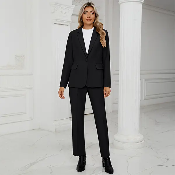 luvamia Two Piece Sets Pants Suits Women's Dressy Business Casual Outfits  Professional Long Sleeve Blazer Pantsuits Set Work Office Comfort Elegant  Black Trouser Basic Womenswear 2 piece sets - TikTok Shop