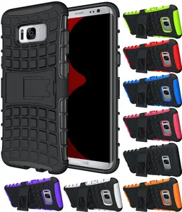 NAKEDCELLPHONE'S GRENADE GRIP RUGGED TPU SKIN HARD CASE COVER STAND FOR SAMSUNG GALAXY S8, SM-G950