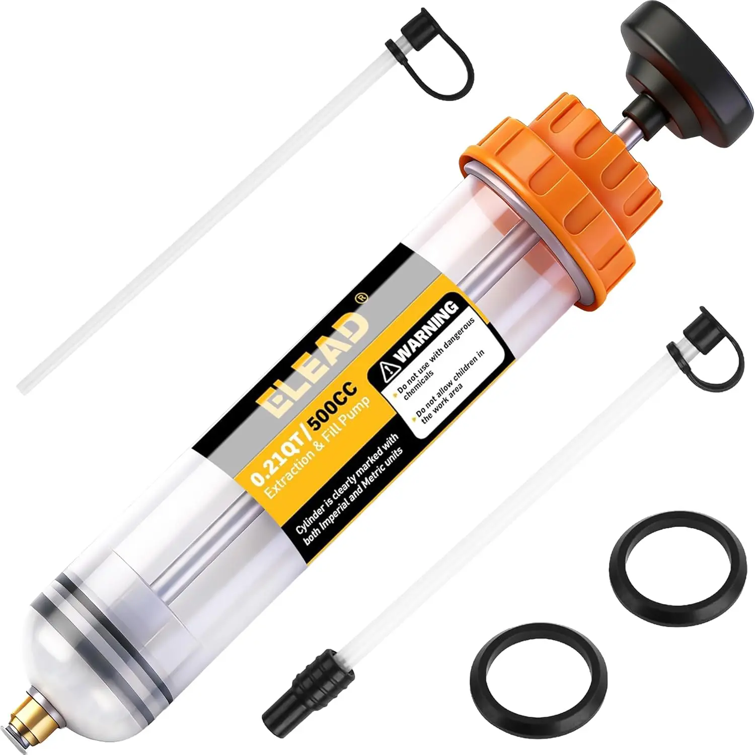 500cc Oil Fluid Extractor Pump, Multi-Purpose Oil Syringe, Fluid Syringe Extractor, Car Vacuum Fuel Transfer, Automotive Oil Syringe(17.6 Oz./0.45 Qt./500 CC)