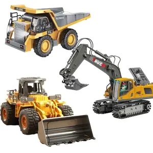 15 channel remote control excavator, RC building toy with metal shovel, light, sound, 2.4GHz, rotation 680 degrees - children's birthday gift