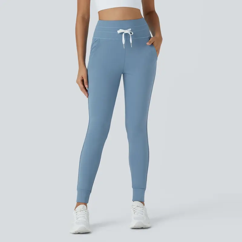 Halara Softlyzero Plush High Waisted Drawstring Side Pocket Plain Full Length Joggers