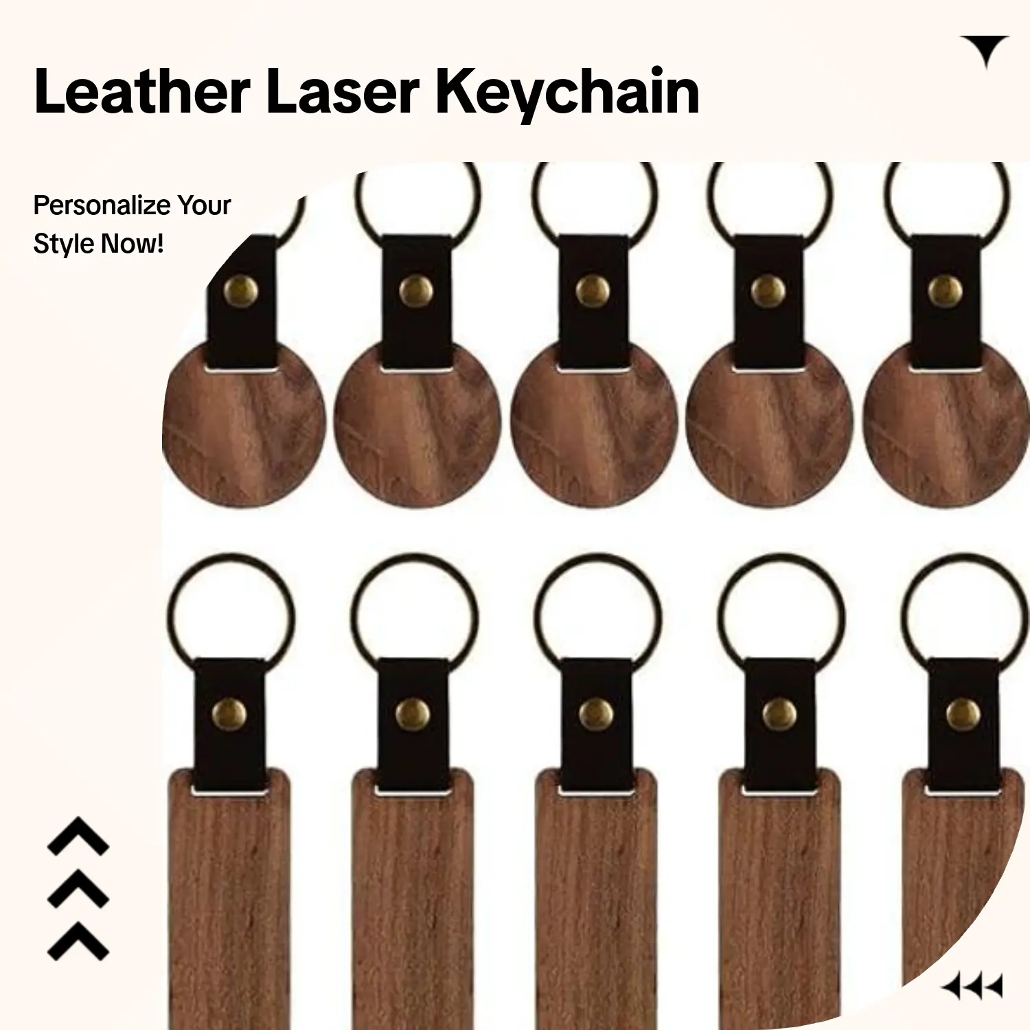 Custom Leather Wood Round Keychain - Laser-Engraved Fashion Accessory, Personalized Special Gift for 1 Target Occasion, Custom Keychains, Leather Keychains