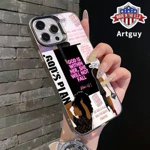 Phone Case for iPhone 16 Pro Max 15 Plus 16E 14 13 12 11 XR XS God Within Her Pattern Matte Military-Grade Drop Protection Silicone Cover