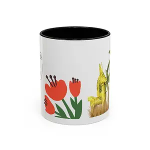 Coffee Mug, Modern Art Bronze Sculpture Inspired Secret Santa Gift, Unique Picasso Style Cup, 11oz 15oz, Vibrant Ceramic Mug for Office,