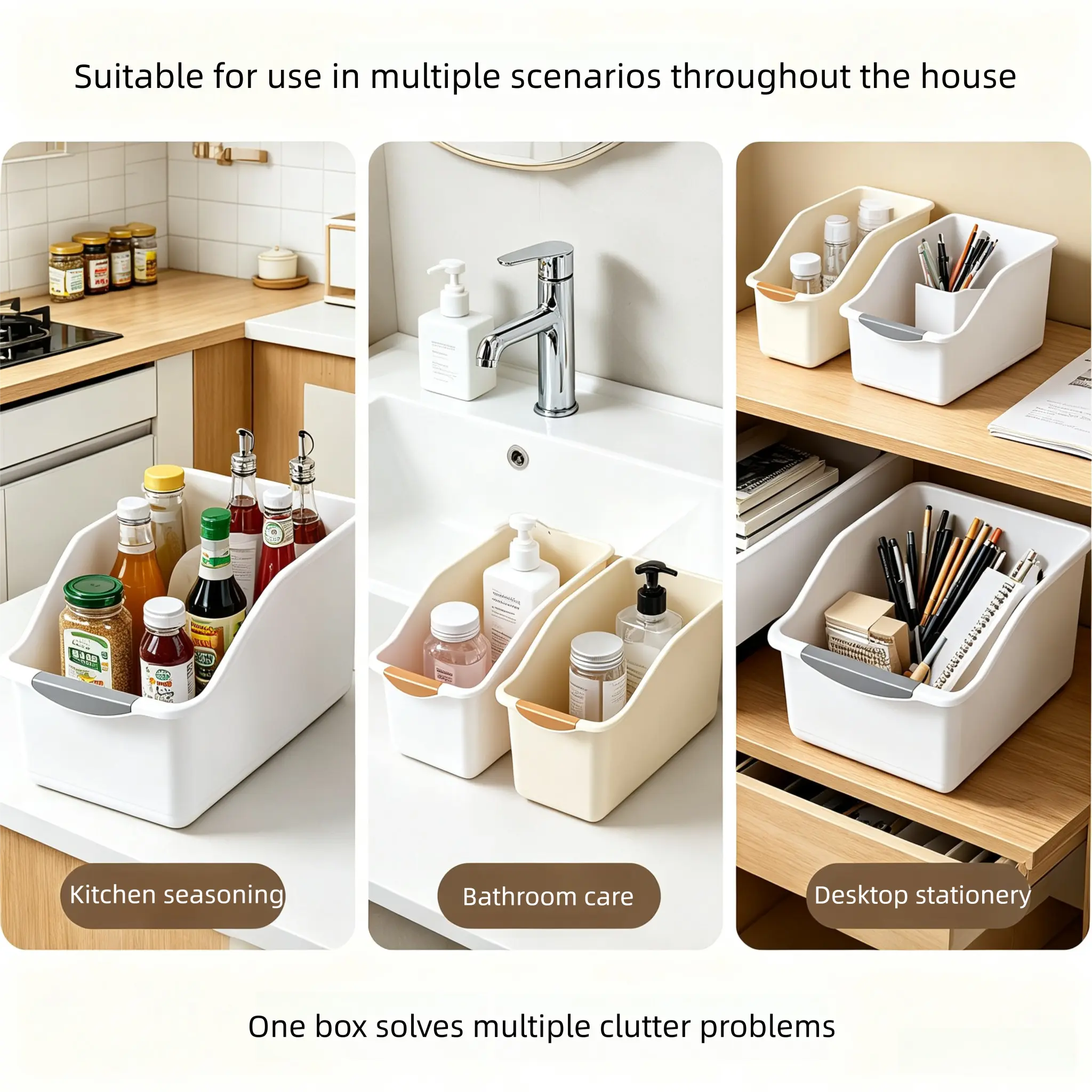 Modern 1-Piece Compact Leather Collapsible Rolling Storage Cabinet with Wheels - Plastic Home Organizer Boxes, Cabinet Storage Box, Rolling Bin for Desktop Miscellaneous Items, Kitchen Pots & Utensils supply desk hidden transparent door multi-functional