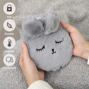 Plush Rabbit Hand Warmer Insulating Period Hot Water Bag Winter Feet Warmers Reusable Warming Bottle for Pain Relief Therapy