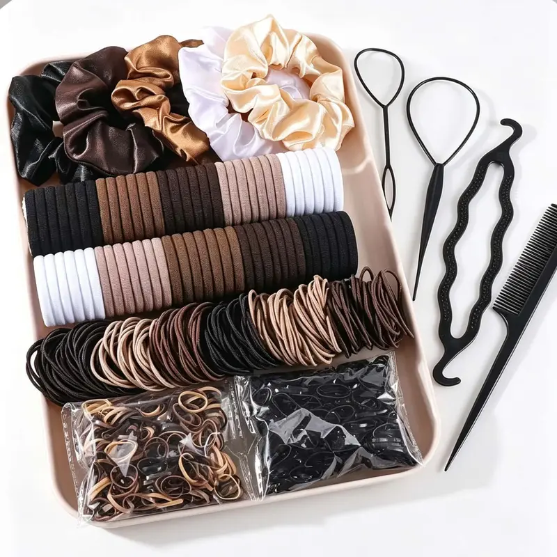【Black Friday】1109 Piece Multi-Functional Hair Accessory Set, High Elasticity Scrunchies, Braiding Tools, Boho Style, for All Seasons Hairstyle