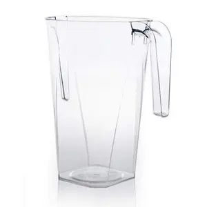 Clear Plastic Square Pitcher with Handle 80 oz. - 1 Pack