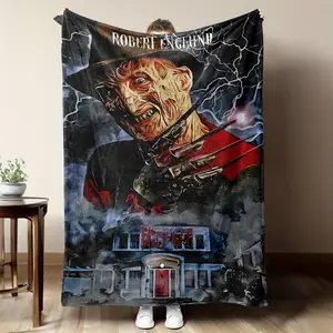 Freddy Krueger horror movie themed print flannel blanket - soft, warm and comfortable, suitable for sofas, beds, offices, and all seasons