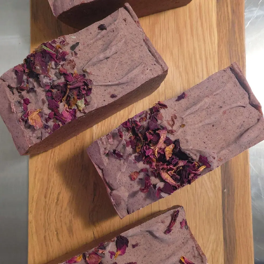 BC Rhubarb Glow Purifying Bar 5oz Tallow Soap with Hyssop Mugwort Frankincense for Spiritual Cleansing & Skin Nourishment