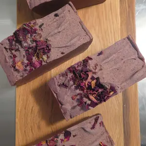 BC Rhubarb Glow Purifying Bar 5oz Tallow Soap with Hyssop Mugwort Frankincense for Spiritual Cleansing & Skin Nourishment