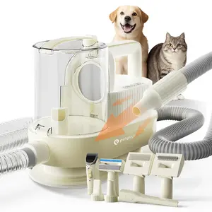 Petgugu M1 Pro pet grooming set, cat and dog grooming vacuum cleaner, 7-in-1 pet hair vacuum cleaner, hair dryer with 3 temperature settings, 2.5-liter dust bin for hair removal and cleaning