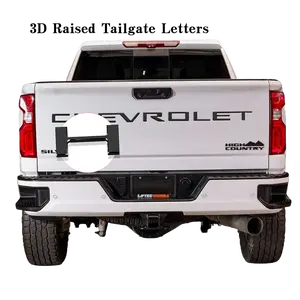 tailgate letters decal overlay accessories Compatible with 2019 2020 2021 2022 2023 2024 2025 Chevrolet silverado Tailgate strong 3m adhesive Truck Sticker Matte black