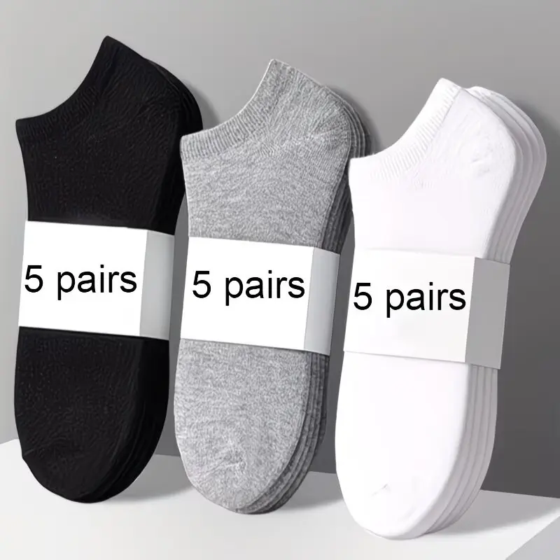 5 or 10 Pairs Women’s Thin Knit Socks in Gray, Black or White – Breathable Minimalist Casual Sports Socks for Daily Wear
