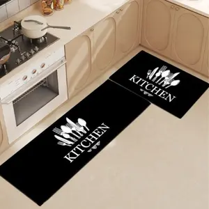 Kitchen Tableware Pattern Mat (3 Counts/set), Casual Non-slip Kitchen Rug, Decorative Area Rug, Home Decorative Rugs, Floor Mat for Home Kitchen Bathroom, Room Decor, Home Decor