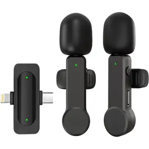 Wireless Lavalier Microphone for iPhone Android iPad - Noise Cancelling Mini Phone Microphone USB C, Cordless Lav Lapel Mic for Video Recording Vlogging YouTube TikTok Podcast