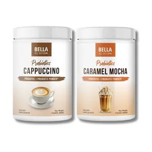 Bella All Natural Coffeehouse Duo - Cappuccino & Caramel Mocha Prebiotic + Probiotic Coffee Bella All Natural Coffeehouse Duo - Cappuccino & Caramel Mocha Prebiotic + Probiotic Coffee