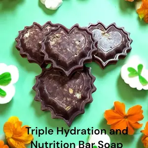 Triple 1 Action Hydration ,Nutrition and hypoallergenic Bar Soap - Enriched with Camel Milk, Almond Powder, Oats, Manuka Honey, Vitamin E & Honeysuckle Essential Oil