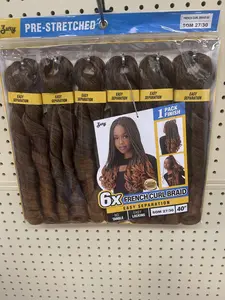 ZURY Pre-Stretched 6X French Curl Braid - 24 Inch Lightweight Heat-Resistant Synthetic Hair Extension for Easy Styling & No Tangle