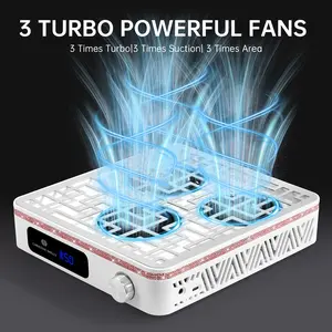 CHRISTINE SHELLY Cordless Nail Dust Collector  With Reusable Filter, Professional Rechargeable Dust Collector Nail Tech, Powerful 2400PA 19500RPM Nail Fan Vent Dust Collector Extractor with 50 Gears, Low Noise, Nail Salon