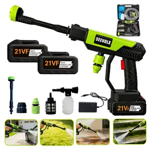 SEEVOLX Cordless Pressure Washer and Single Port Charger Base, Bottle Portable Washer for Car,Home Cleaning & Garden Watering Greenish