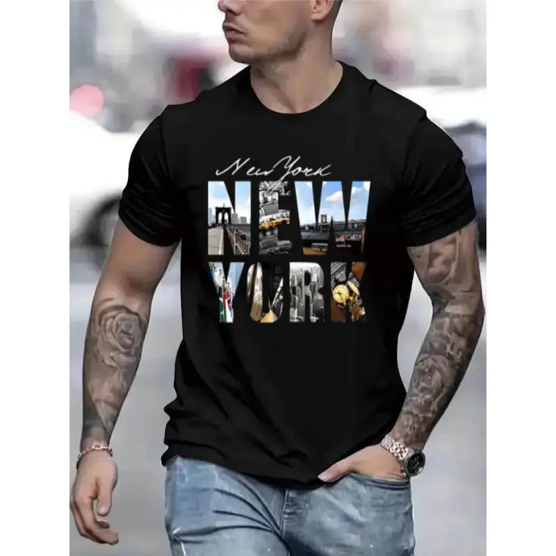 Men's Combed Cotton Short-Sleeve Top - Boxy Cut, Round Neck, Graphic Digital Sublimation Stamps, Soft Fabric, Casual Streetwear, Tropical Vibe, Hoodie-Compatible, Affordable, COD Available, 180g Sweat Tee, Menswear T-Shirt