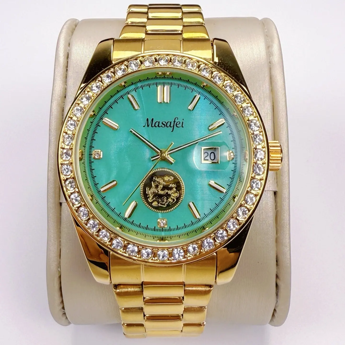 Luxury Golden Dragon Men’s Watch – Simulated Mechanical Transparent Design | Trendy Choice Lifestyle Watchz, Perfect Gift for Him & Daily Outfit Rhinestone Wristwatch