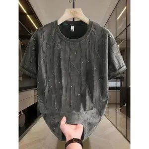 Summer New Men's ort Sve T-irt f Sve Ink Splaing Print Casual Loose Fit Breathable Bla for Teens
