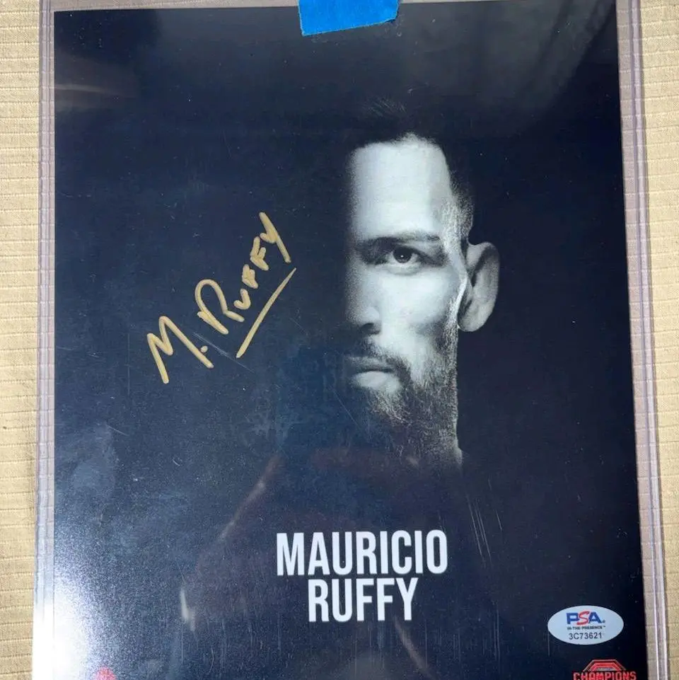 Mauricio Ruffy Autographed Picture and Glove - PSA Certified Sports Collectible