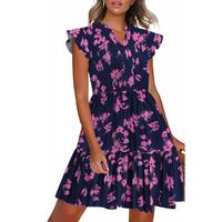 Navy Flower Print