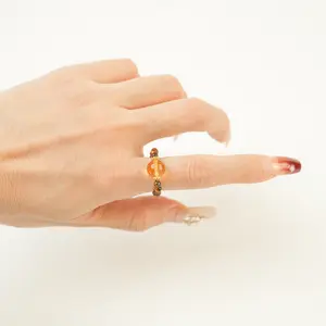 Tiger Eye Citrine Ring (3mm)