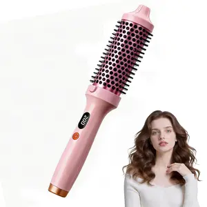 Blowout Boost Thermal Brush 1.5 inch for Blowout Look, hair curler,Tourmaline Ceramic Negative Ion Technology with LED, Settings Dual Voltage