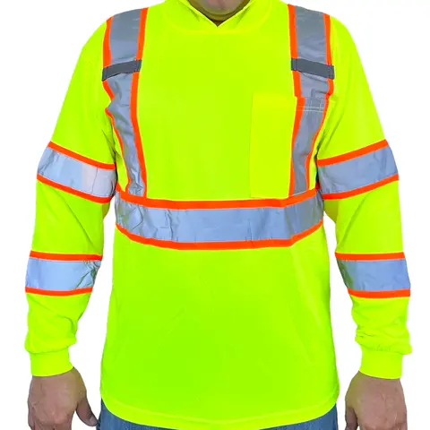 Hoodie Yellow High Visibility Safety Shirt With Reflective Stripes