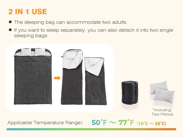 Sleeping Bags for Adults Cold Weather & Warm - Backpacking Camping Sleeping Bag - Lightweight Compact Camping Essentials Gear Accessories Hiking Sleep Must Haves