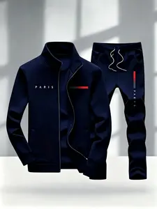 Men’s 3D Printed Sports Set – New for Fall/Winter 2026, Casual Everyday Versatile Zip Jacket & Straight Jogger Pants Set