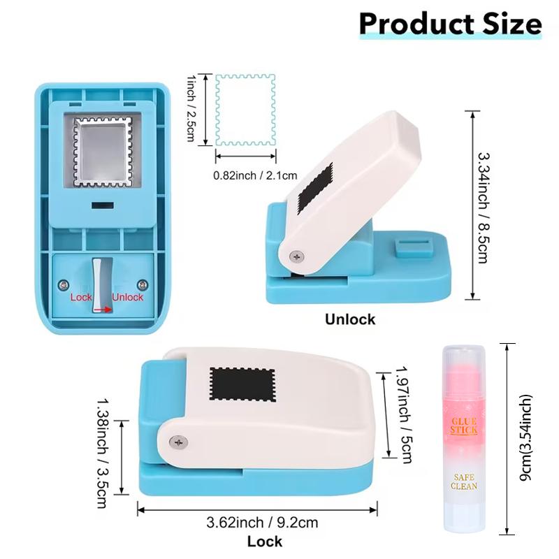 6 Styles Stamp Puncher-Comes with a free glue stick, Manual Floral Design Paper Hole Puncher, Embosser, Lever-type structure for effortless and durable operation for Hand Books, Photo Albums, Greeting Card Making, Office Supplies and Gifts