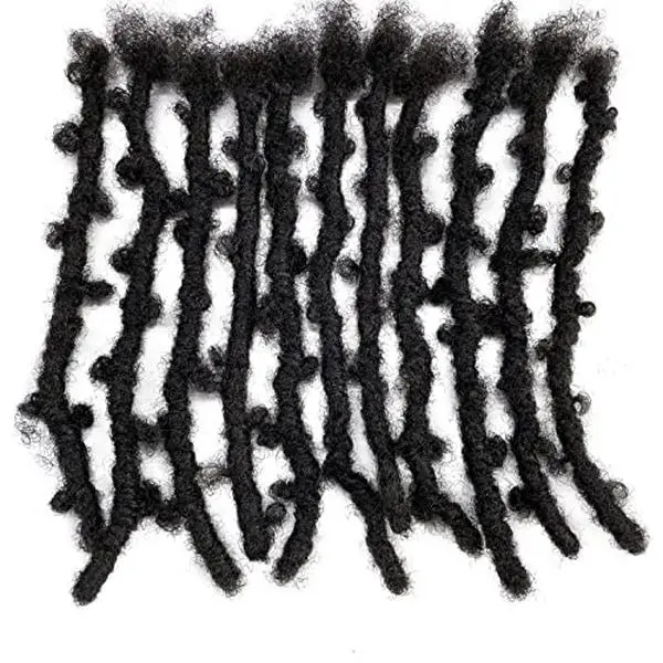 LOCSANITY Butterfly Locs Extensions, 100% Human Hair, Handmade Distressed Bohemian Afro Kinky Dreadlocks, Bleachable & Dyeable for Instant Length - 10 Inch, 0.8cm Width, Adds Instant Length And Volume, Texture, Unisex, Butterfly Distressed Boho, Kinky Cur