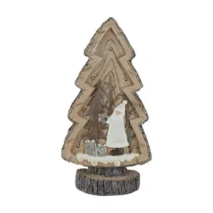 Northlight 20" Rustic Glittered Tabletop Tree w/ Winter Scene